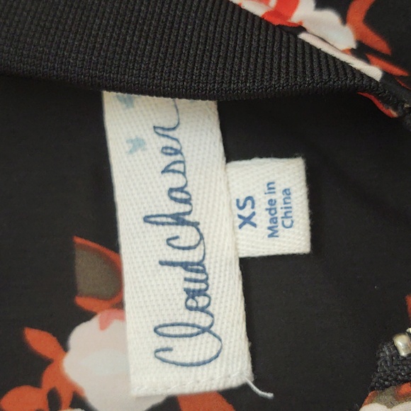 EUC Cloud Chaser Floral Bomber Jacket - Black and Orange Size XS - Picture 3 of 5